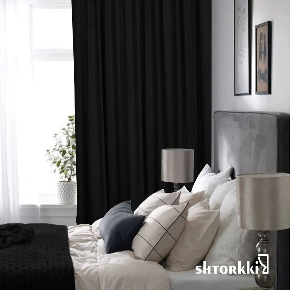 Фото 13 Комплект штор Shtorkki бархат Black 100x345 см 2 шт