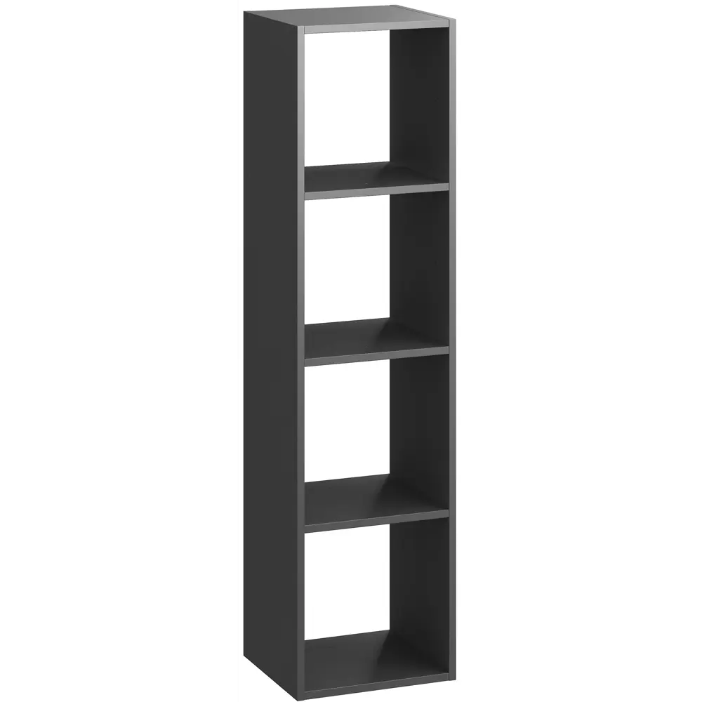 Фото Стеллаж SPACEO KUB 4К, 36х139х31,7 см, цвет графит Фото Стеллаж SPACEO KUB 4К, 36х139х31,7 см, цвет графит