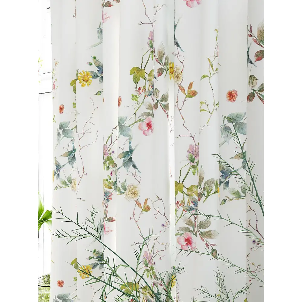 Фото 4 Штора на шторной ленте для кухни Helga Комранс 180x150 см цвет белый