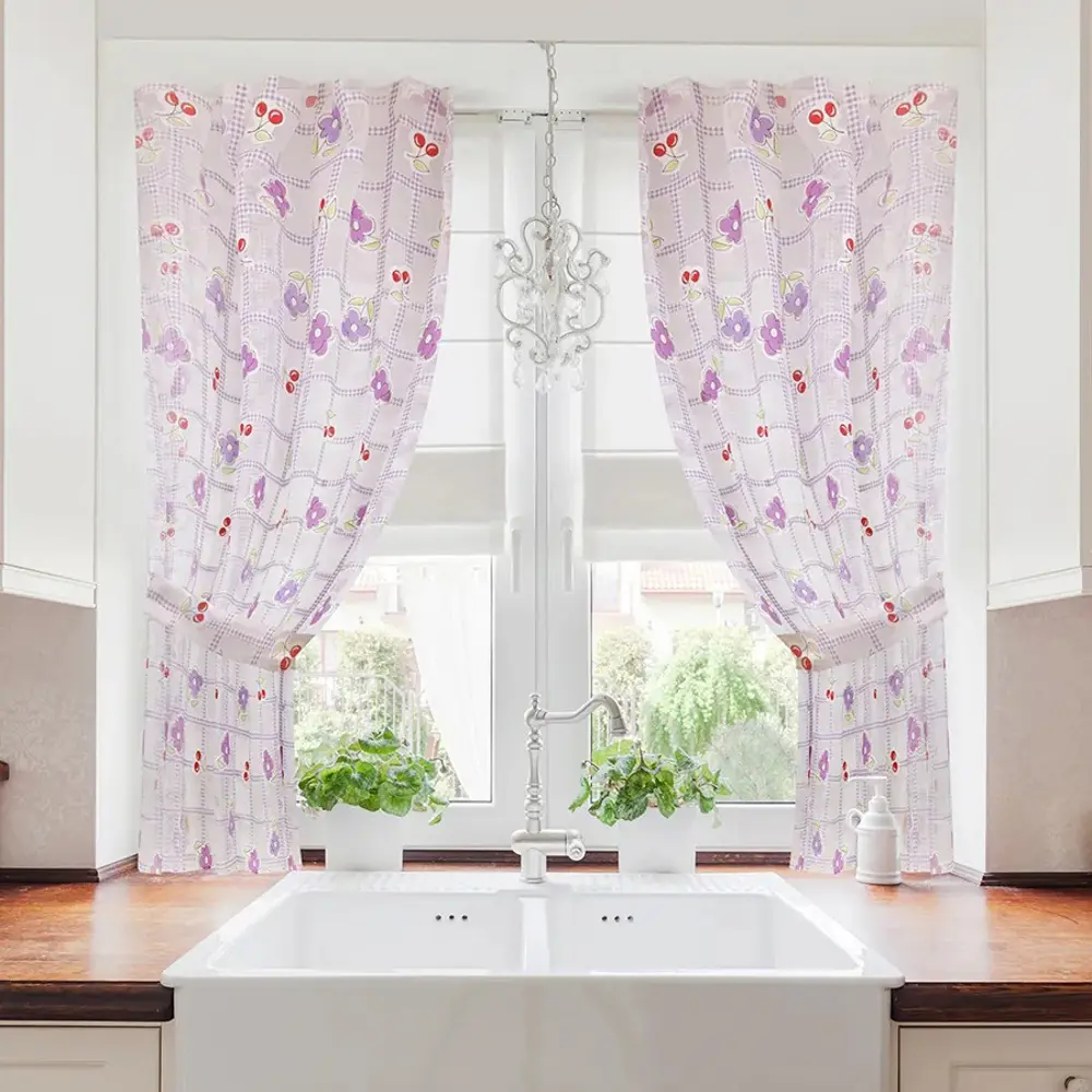 Фото 3 Комплект штор на шторной ленте Daily By T Черри 150x180 см цвет фиолетовый Фото 3 Комплект штор на шторной ленте Daily By T Черри 150x180 см цвет фиолетовый