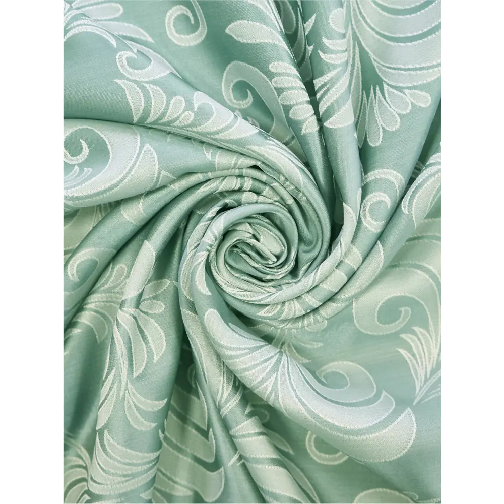 Фото 4 Штора на ленте жаккард Папоротник 160x260 см цвет фисташка