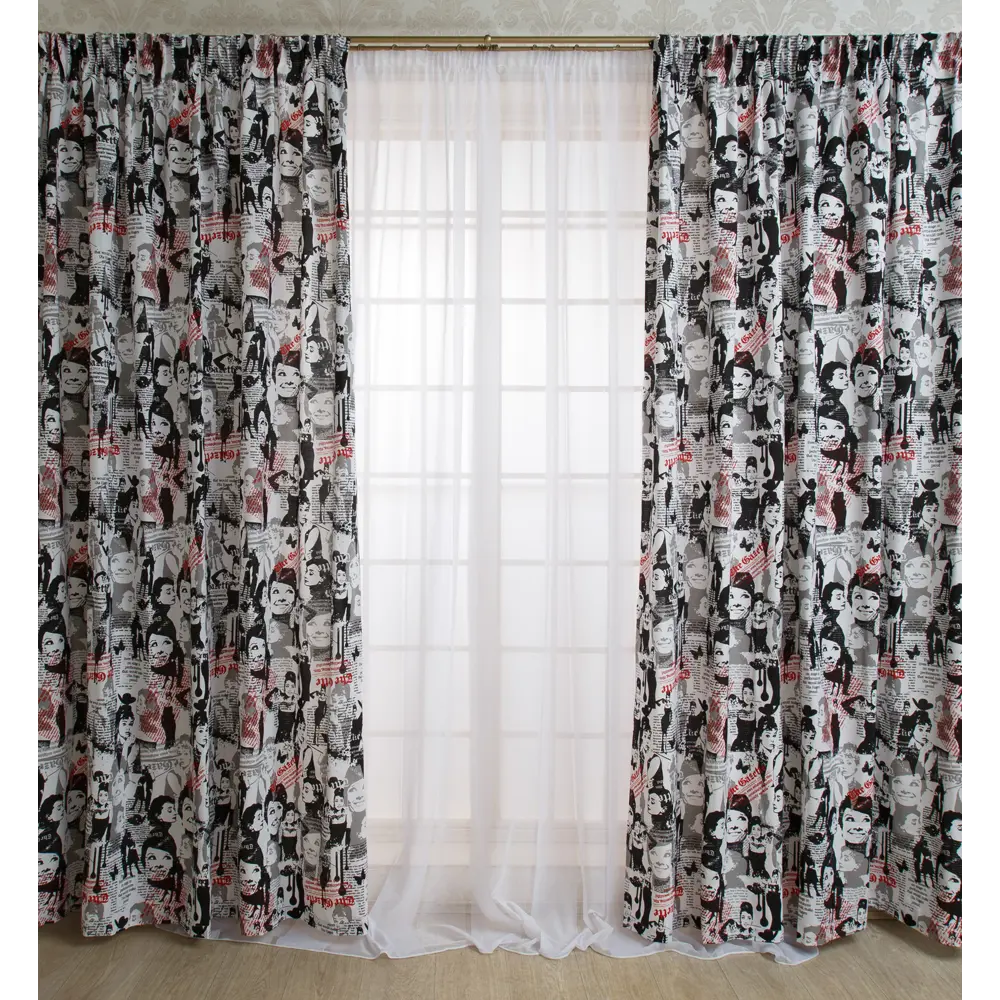 Фото 7 Штора на шторной ленте Daily By T Одри 200x260 см цвет серый Фото 7 Штора на шторной ленте Daily By T Одри 200x260 см цвет серый