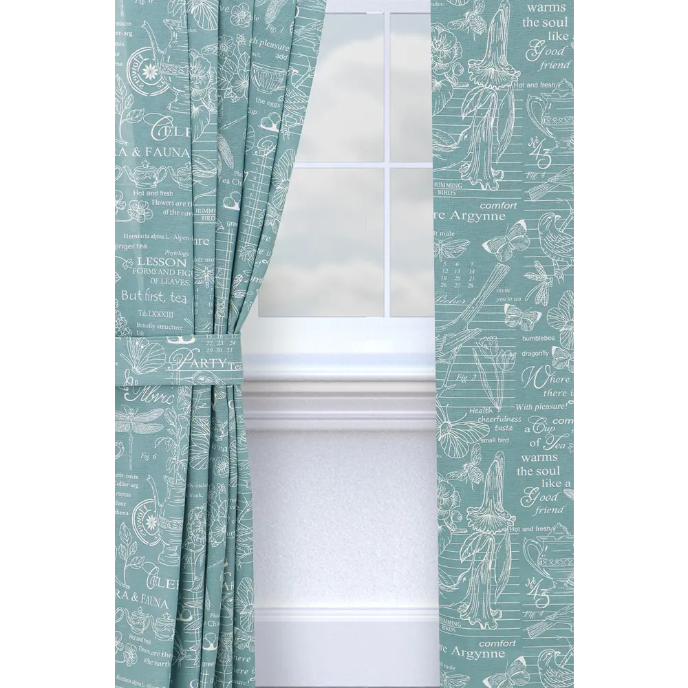 Фото Комплект штор на шторной ленте Lizzy Home рогожка 150x180 см цвет бирюзовый Фото Комплект штор на шторной ленте Lizzy Home рогожка 150x180 см цвет бирюзовый