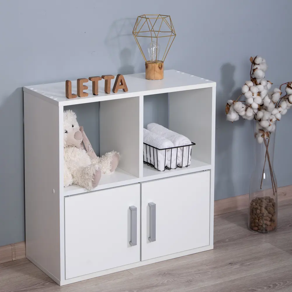 Фото Стеллаж с секциями Letta 64.2x64.4x29.2 см нагрузка до 10 кг ЛДСП цвет белый Фото Стеллаж с секциями Letta 64.2x64.4x29.2 см нагрузка до 10 кг ЛДСП цвет белый