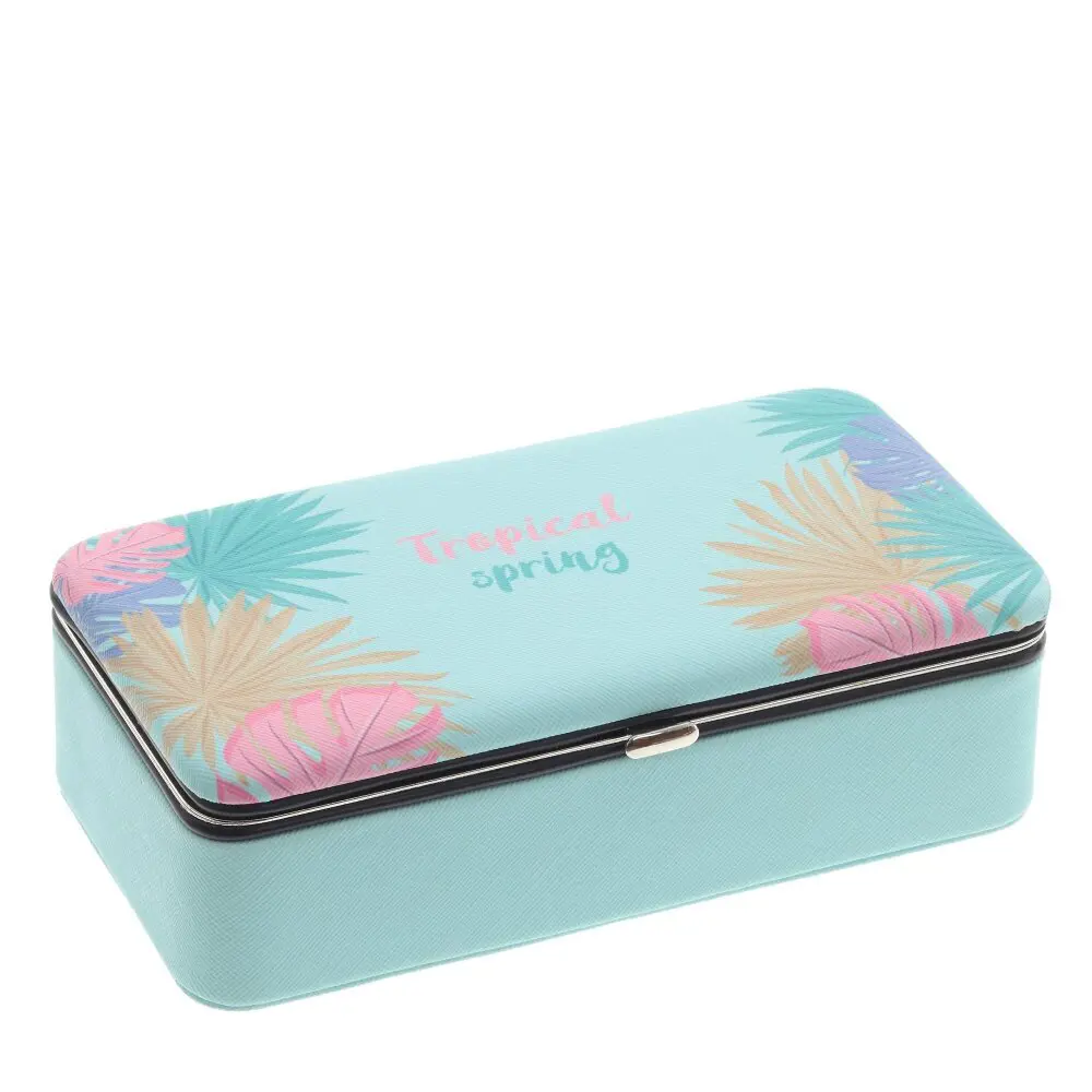 Фото 2 Шкатулка 798701 металл и ПВХ цвет синий