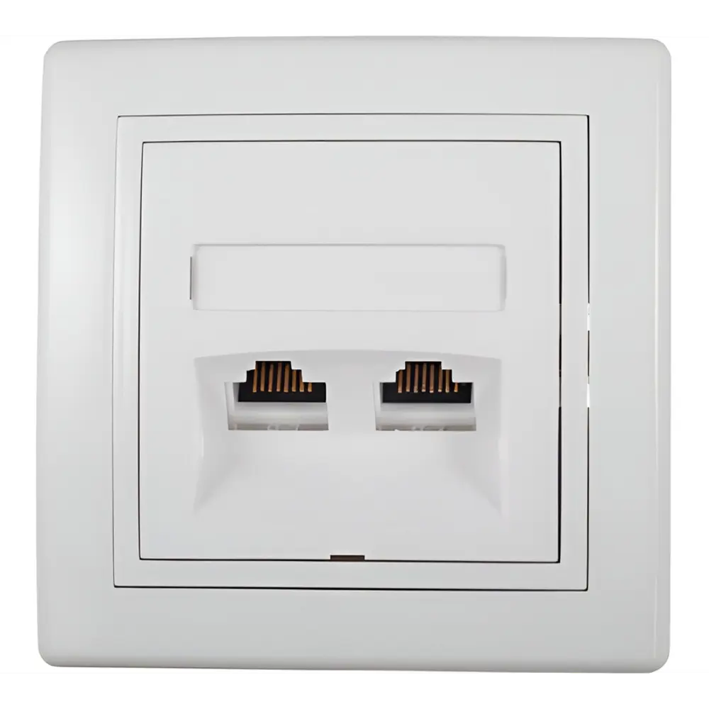 Фото Розетка компьютерная двойная встраиваемая Aling-conel Prestige 615.00 RJ45 Cat 6 UTP цвет белый Фото Розетка компьютерная двойная встраиваемая Aling-conel Prestige 615.00 RJ45 Cat 6 UTP цвет белый