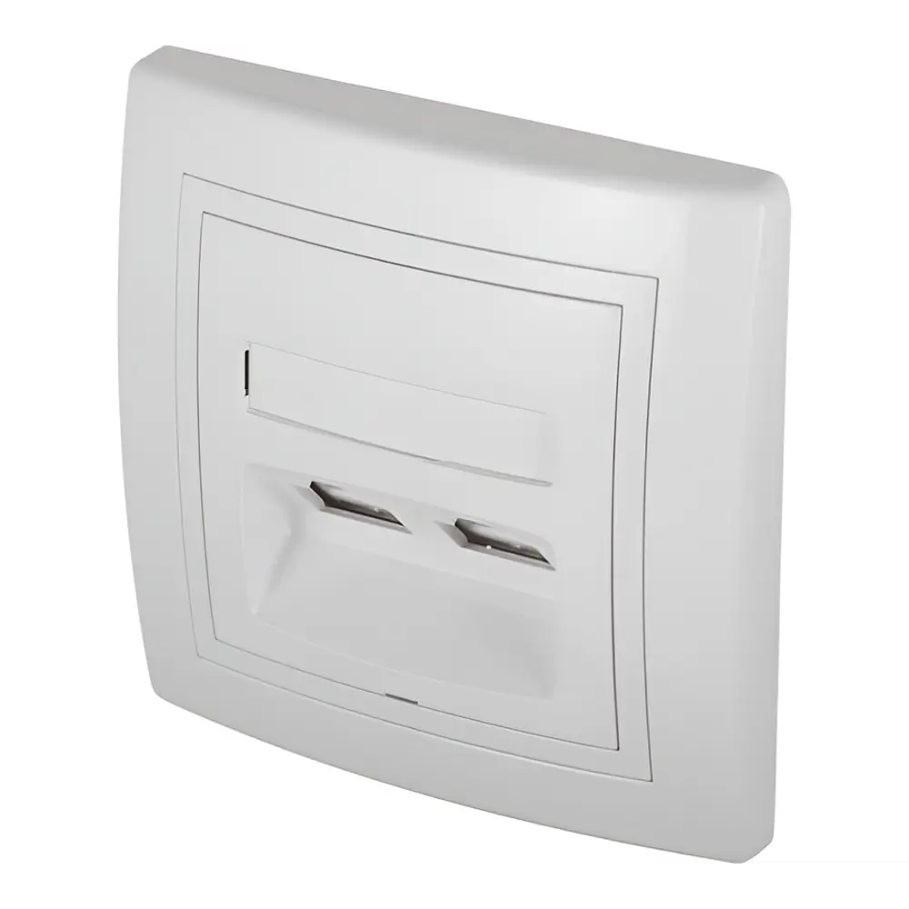 Фото 2 Розетка компьютерная двойная встраиваемая Aling-conel Prestige 615.00 RJ45 Cat 6 UTP цвет белый Фото 2 Розетка компьютерная двойная встраиваемая Aling-conel Prestige 615.00 RJ45 Cat 6 UTP цвет белый