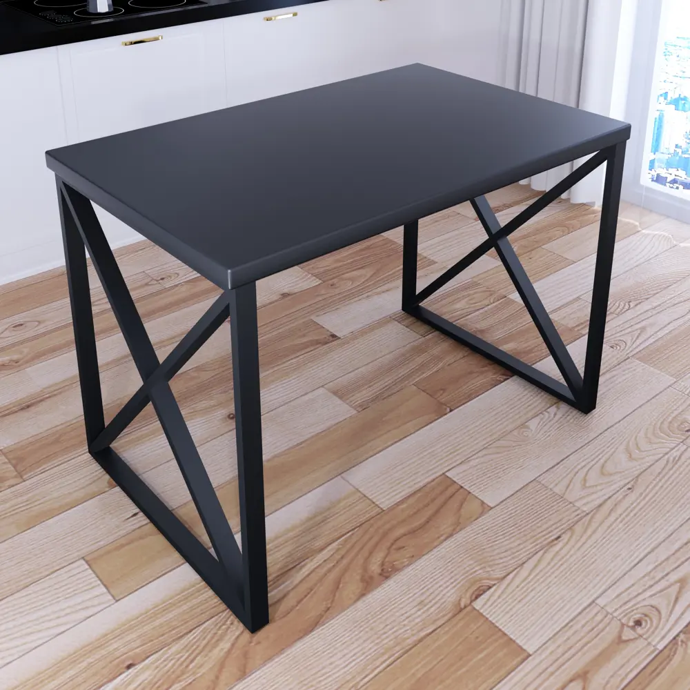 Фото 2 Кухонный стол прямоугольный Solarius Loft 100x70 см массив сосны цвет антрацит 702-10286 Фото 2 Кухонный стол прямоугольный Solarius Loft 100x70 см массив сосны цвет антрацит 702-10286