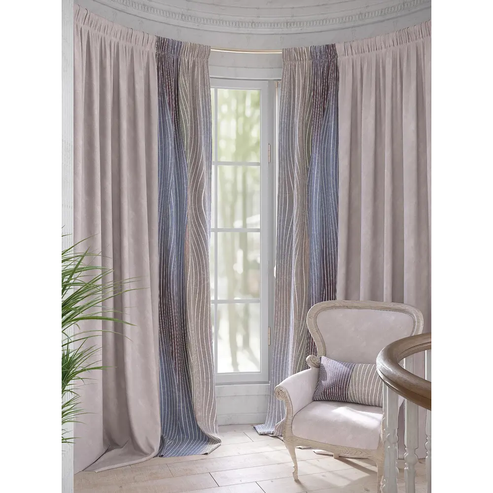 Фото Комплект штор на шторной ленте AT Home Мирсорт 220x280 см цвет белый Фото Комплект штор на шторной ленте AT Home Мирсорт 220x280 см цвет белый