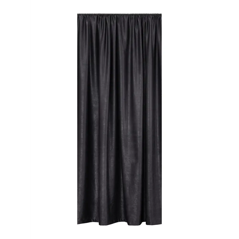 Фото 6 Штора на шторной ленте Amore Mio Однотонный софт 200x270 см цвет графитовый