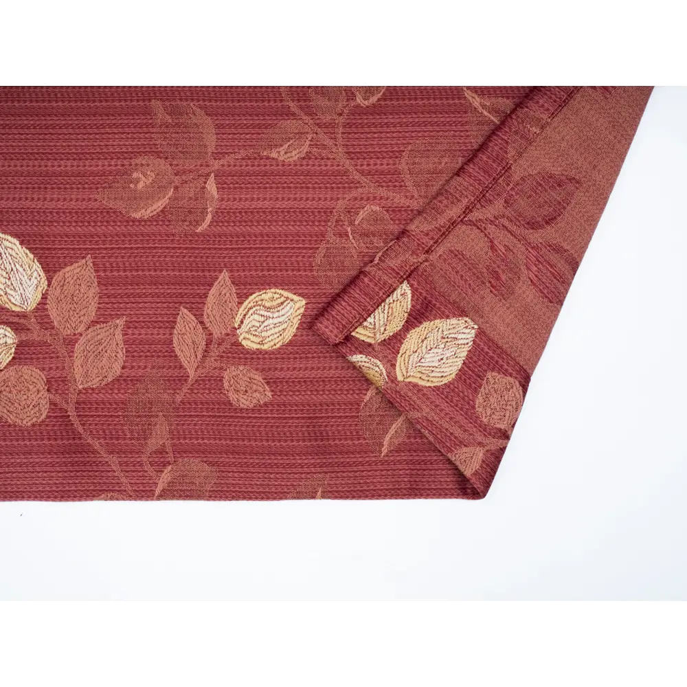 Фото 2 Штора на шторной ленте Веточки - листья 150x270 см цвет бордовый Фото 2 Штора на шторной ленте Веточки - листья 150x270 см цвет бордовый