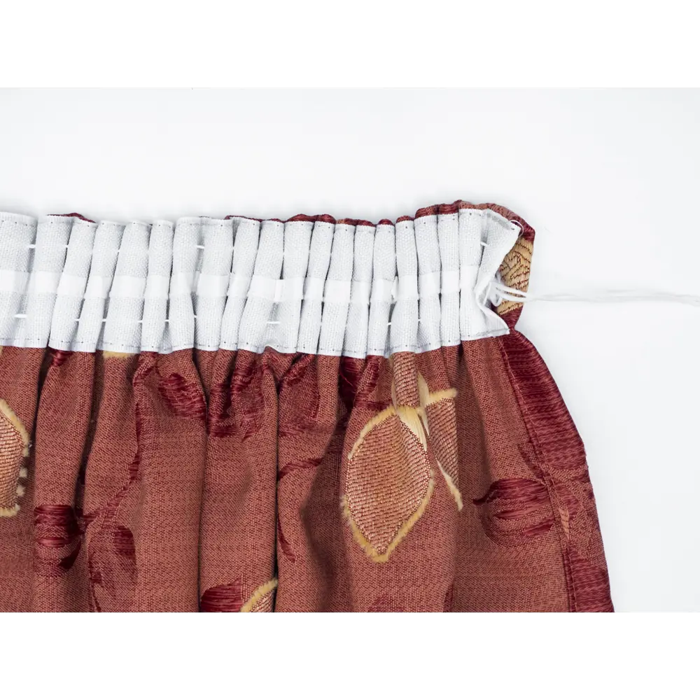 Фото 6 Штора на шторной ленте Веточки - листья 150x270 см цвет бордовый Фото 6 Штора на шторной ленте Веточки - листья 150x270 см цвет бордовый