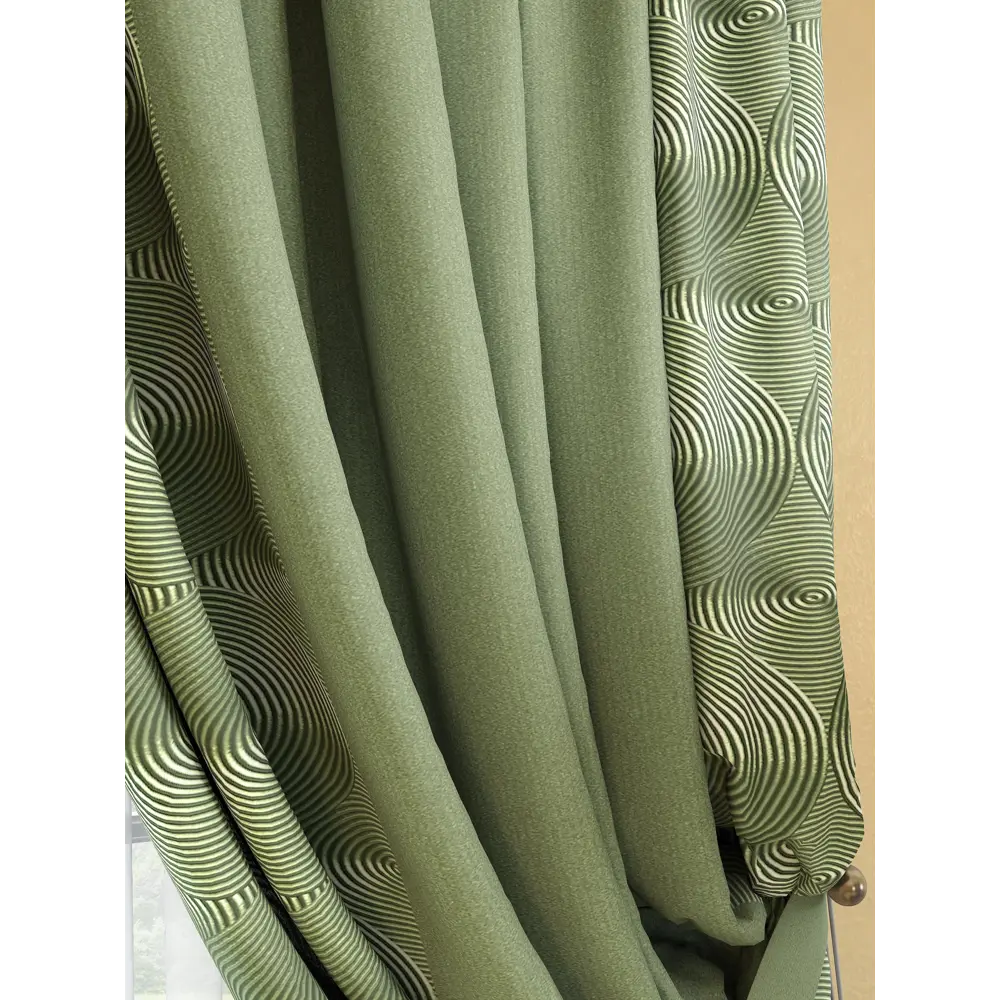 Фото 3 Комплект штор на шторной ленте AT Home Ларон 185x280 см цвет зеленый