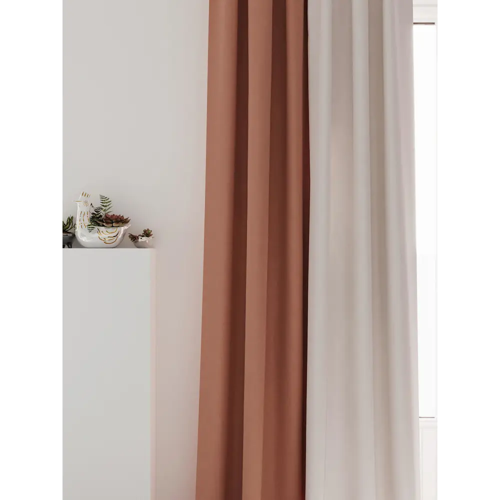 Фото 6 Комплект штор на шторной ленте AT Home Нобиус-22 145x260 см цвет бежевый Фото 6 Комплект штор на шторной ленте AT Home Нобиус-22 145x260 см цвет бежевый