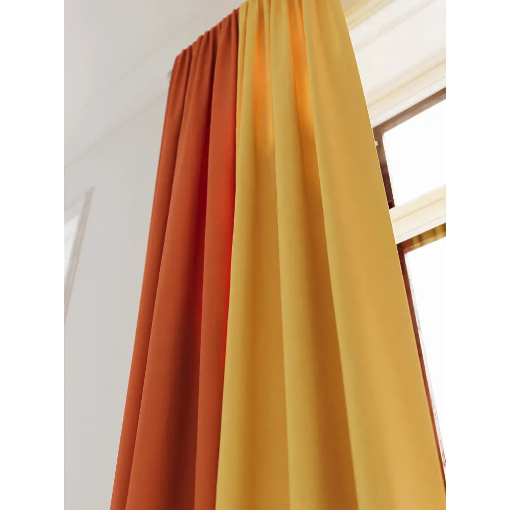 Фото 7 Комплект штор на шторной ленте AT Home Нобиус-29 145x280 см цвет желтый/золото