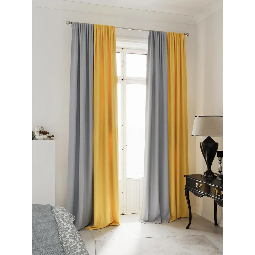 Фото 3 Комплект штор на шторной ленте AT Home Нобиус-33 145x320 см цвет синий/голубой Фото 3 Комплект штор на шторной ленте AT Home Нобиус-33 145x320 см цвет синий/голубой