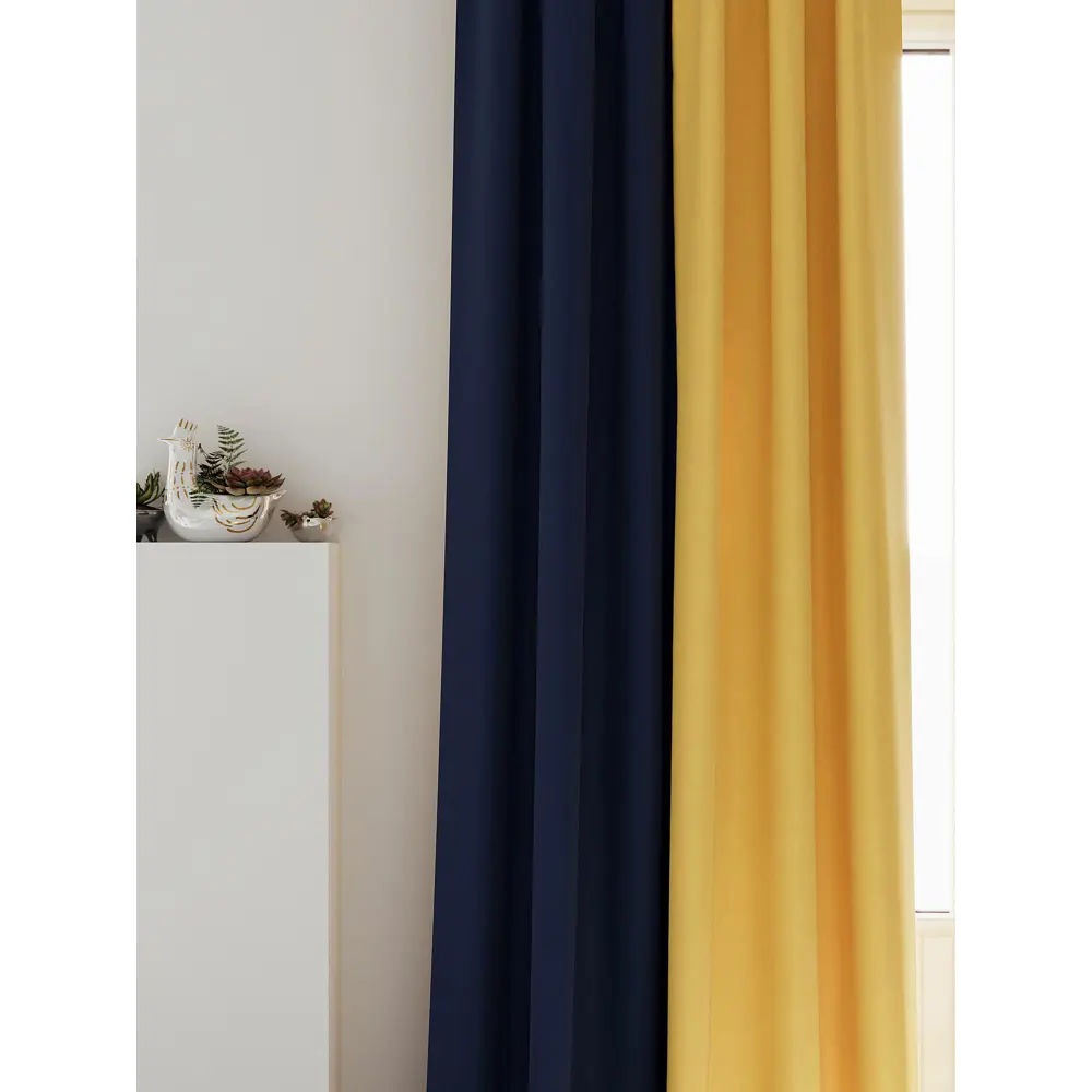 Фото 6 Комплект штор на шторной ленте AT Home Нобиус-37 145x340 см цвет синий/голубой Фото 6 Комплект штор на шторной ленте AT Home Нобиус-37 145x340 см цвет синий/голубой