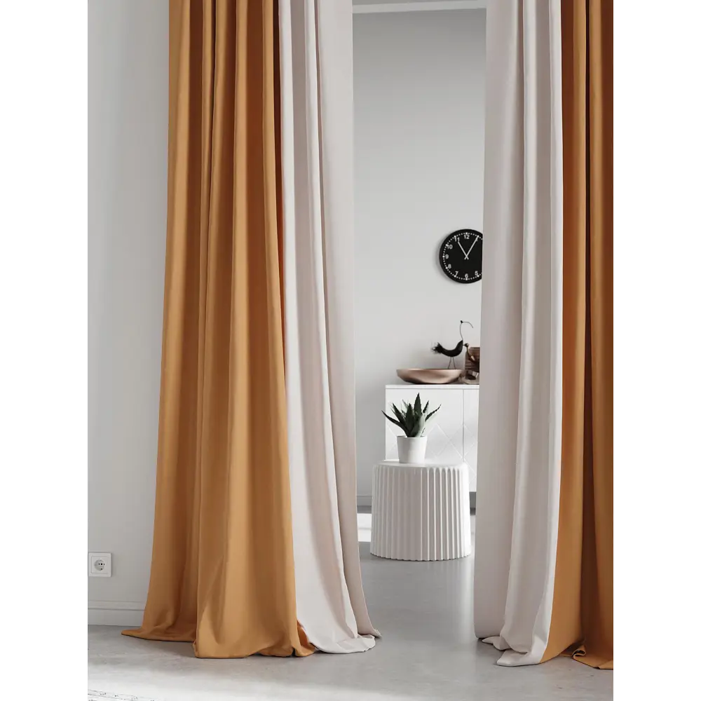 Фото 3 Комплект штор на шторной ленте AT Home Нобиус-90 145x250 см цвет бежевый Фото 3 Комплект штор на шторной ленте AT Home Нобиус-90 145x250 см цвет бежевый