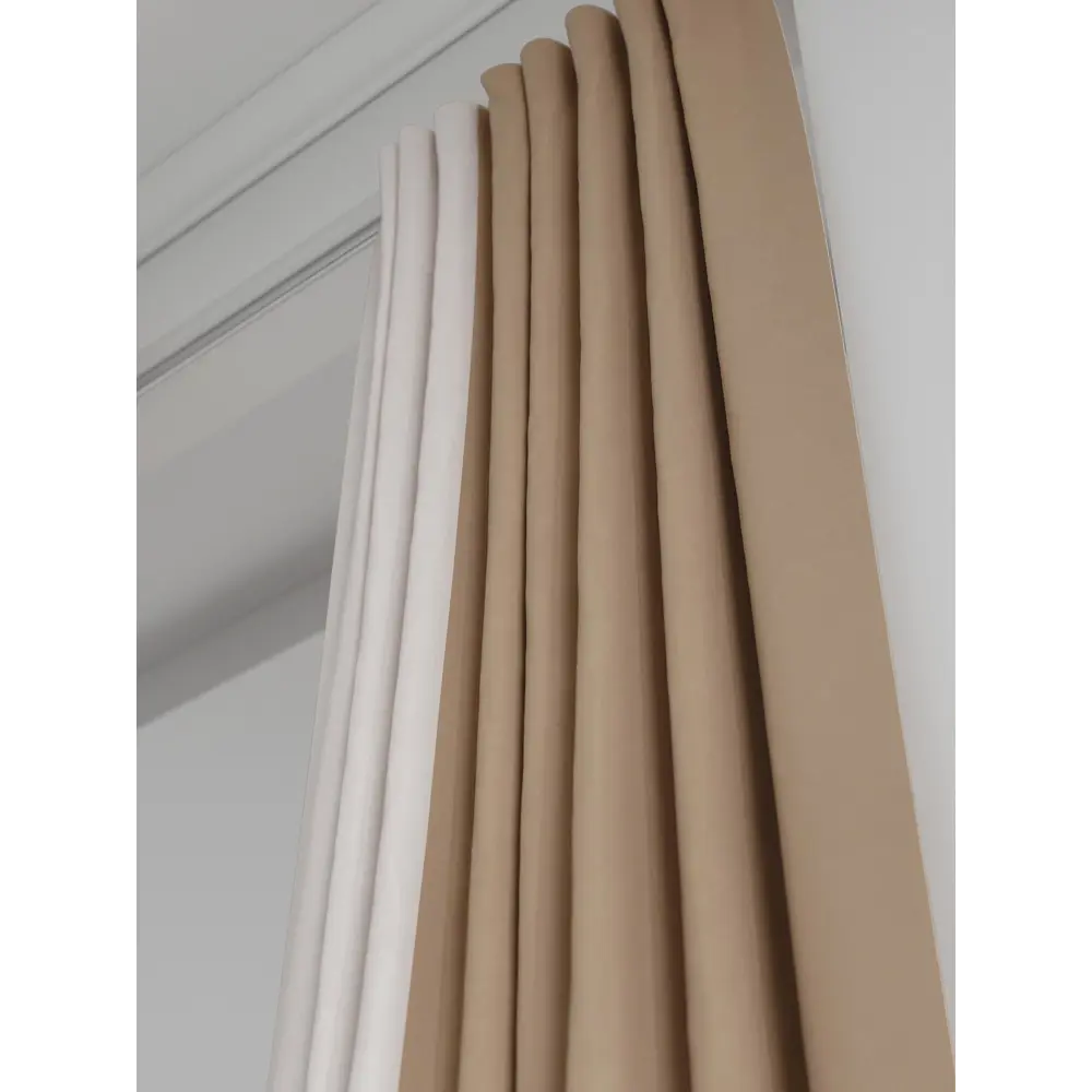 Фото 5 Комплект штор на шторной ленте AT Home Нобиус-89 145x240 см цвет бежевый