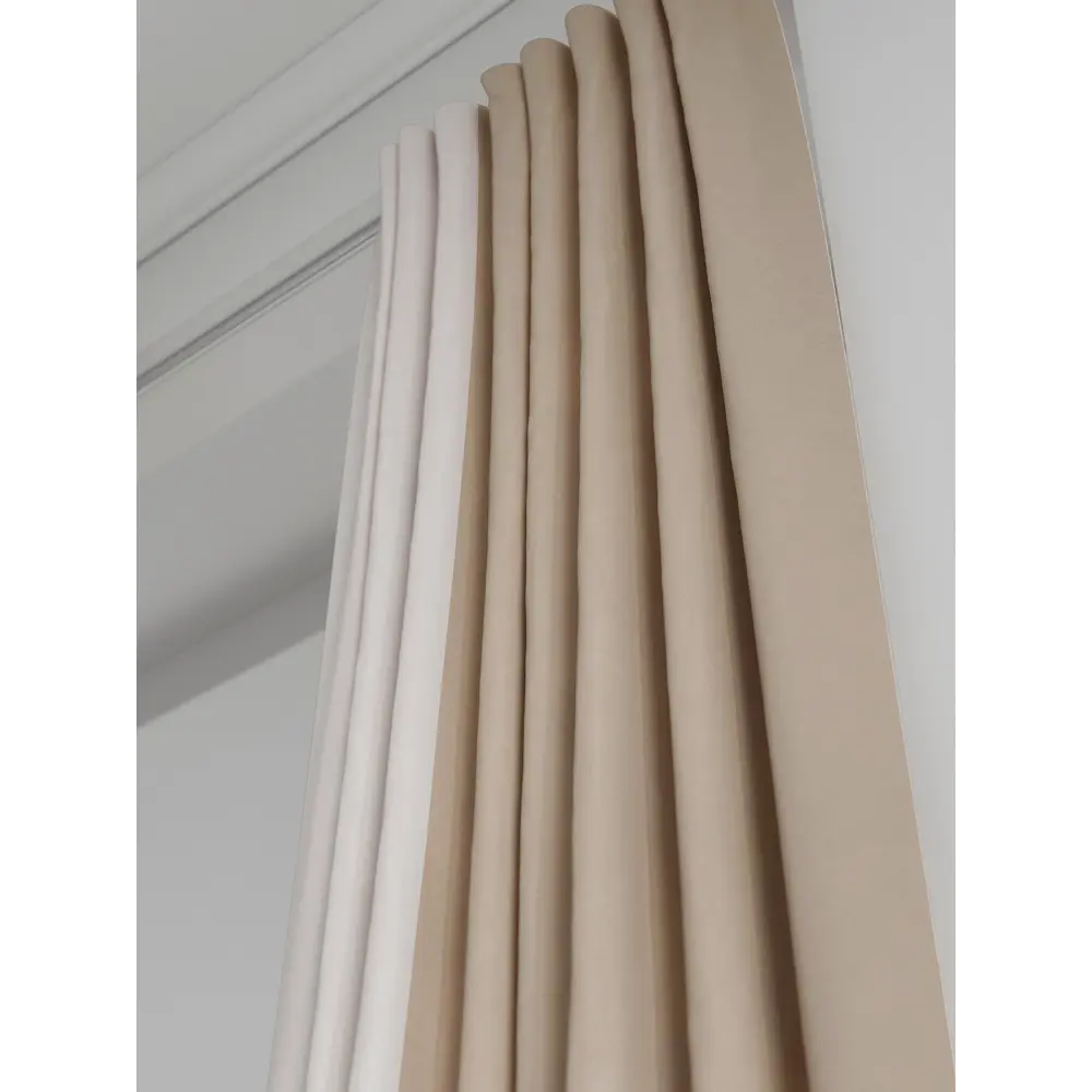 Фото 5 Комплект штор на шторной ленте AT Home Нобиус-88 145x320 см цвет бежевый