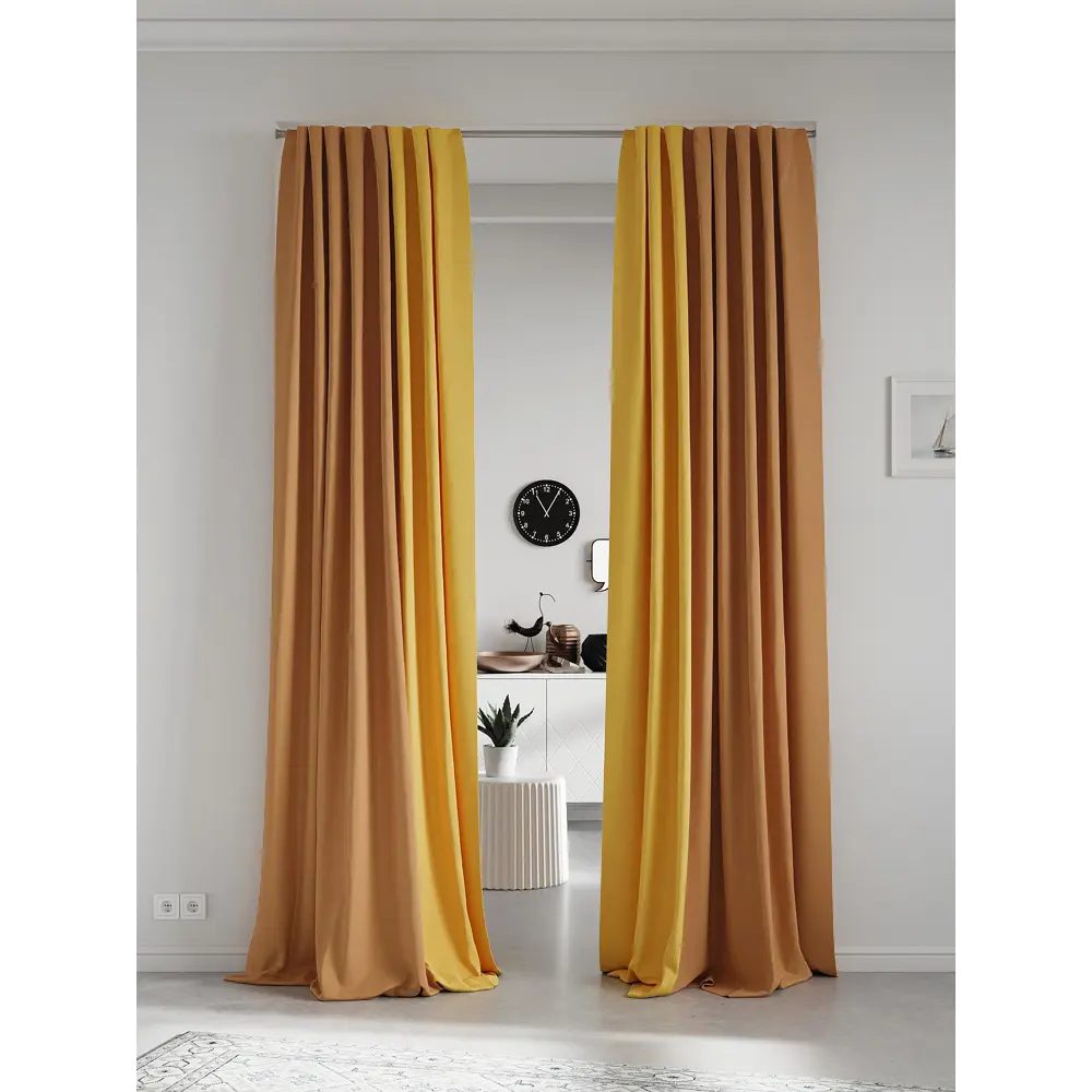 Фото 2 Комплект штор на шторной ленте AT Home Нобиус-108 145x230 см цвет бежевый