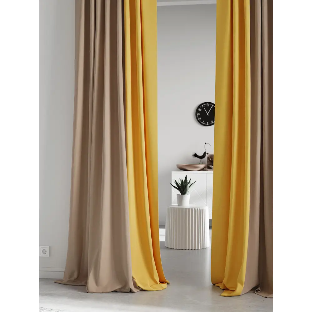 Фото 3 Комплект штор на шторной ленте AT Home Нобиус-107 145x340 см цвет бежевый Фото 3 Комплект штор на шторной ленте AT Home Нобиус-107 145x340 см цвет бежевый