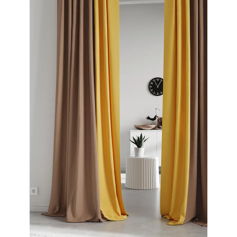 Фото 3 Комплект штор на шторной ленте AT Home Нобиус-110 145x240 см цвет бежевый