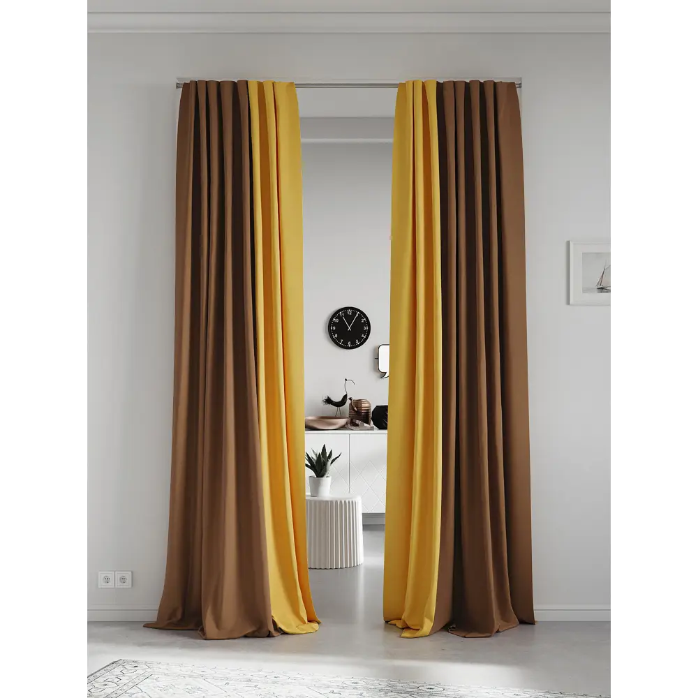 Фото 2 Комплект штор на шторной ленте AT Home Нобиус-109 145x260 см цвет бежевый