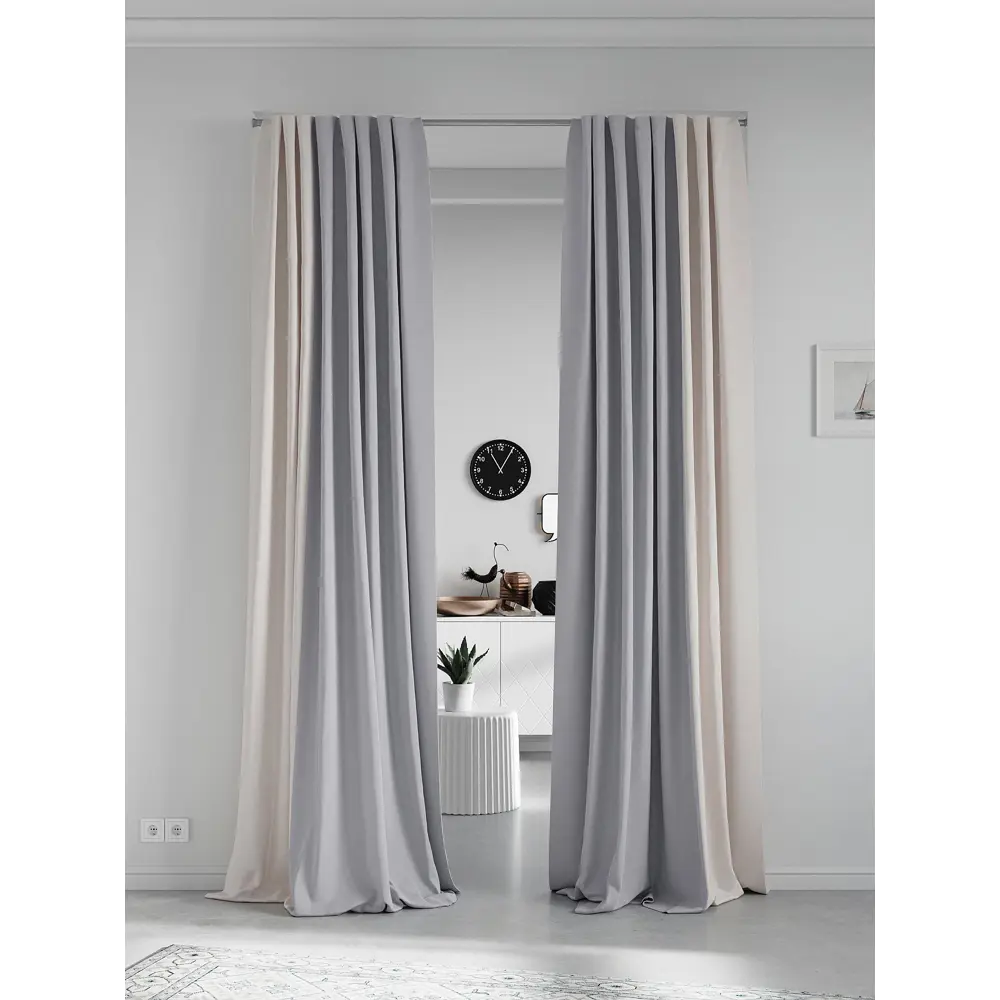 Фото 2 Комплект штор на шторной ленте AT Home Нобиус-126 145x230 см цвет бежевый Фото 2 Комплект штор на шторной ленте AT Home Нобиус-126 145x230 см цвет бежевый