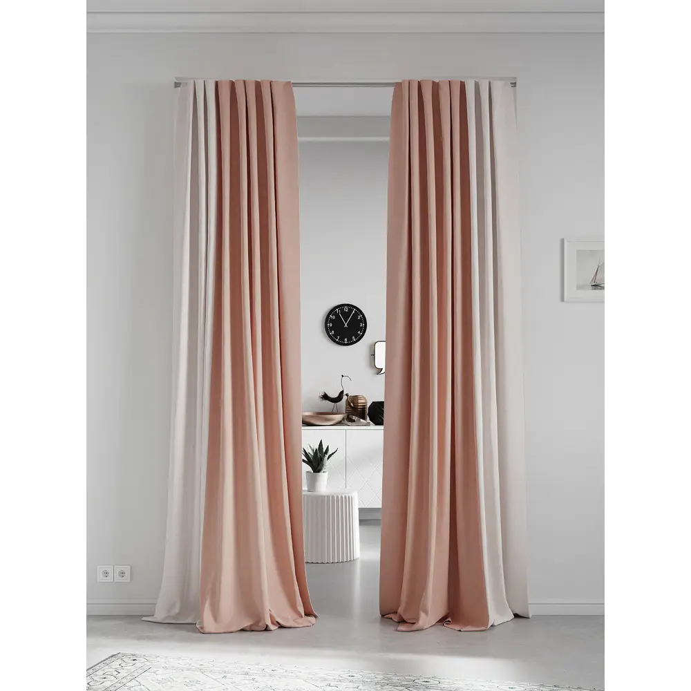 Фото 2 Комплект штор на шторной ленте AT Home Нобиус-127 145x240 см цвет бежевый