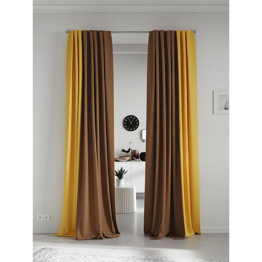 Фото 2 Комплект штор на шторной ленте AT Home Нобиус-135 145x290 см цвет бежевый Фото 2 Комплект штор на шторной ленте AT Home Нобиус-135 145x290 см цвет бежевый