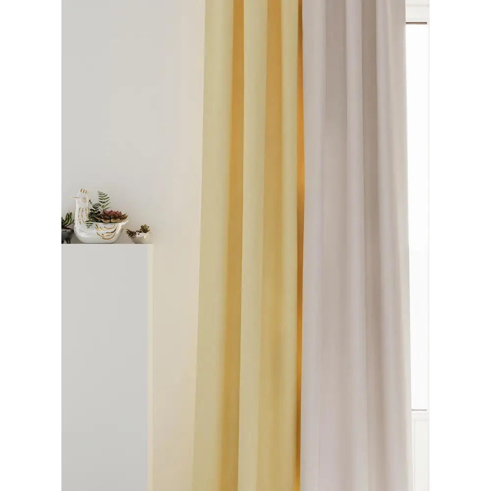 Фото 6 Комплект штор на шторной ленте AT Home Нобиус-11 145x240 см цвет бежевый Фото 6 Комплект штор на шторной ленте AT Home Нобиус-11 145x240 см цвет бежевый