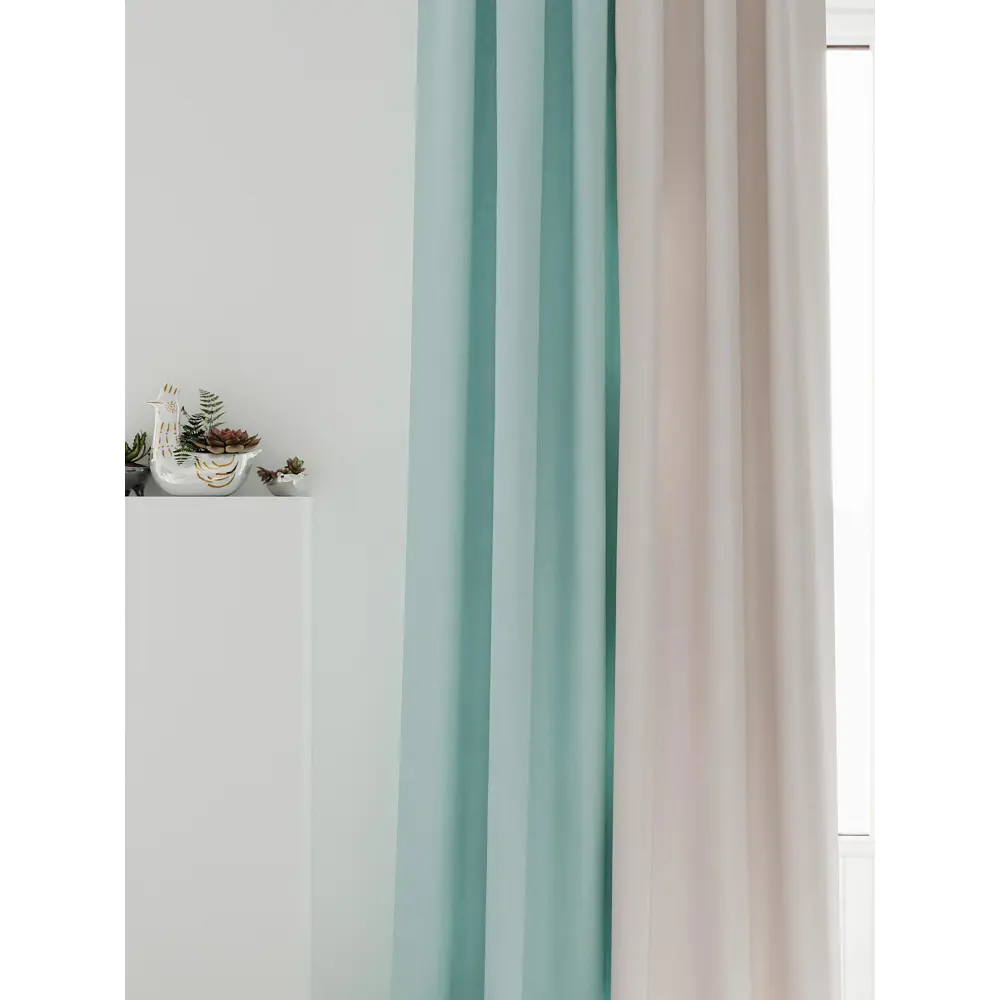 Фото 6 Комплект штор на шторной ленте AT Home Нобиус-15 145x320 см цвет бежевый