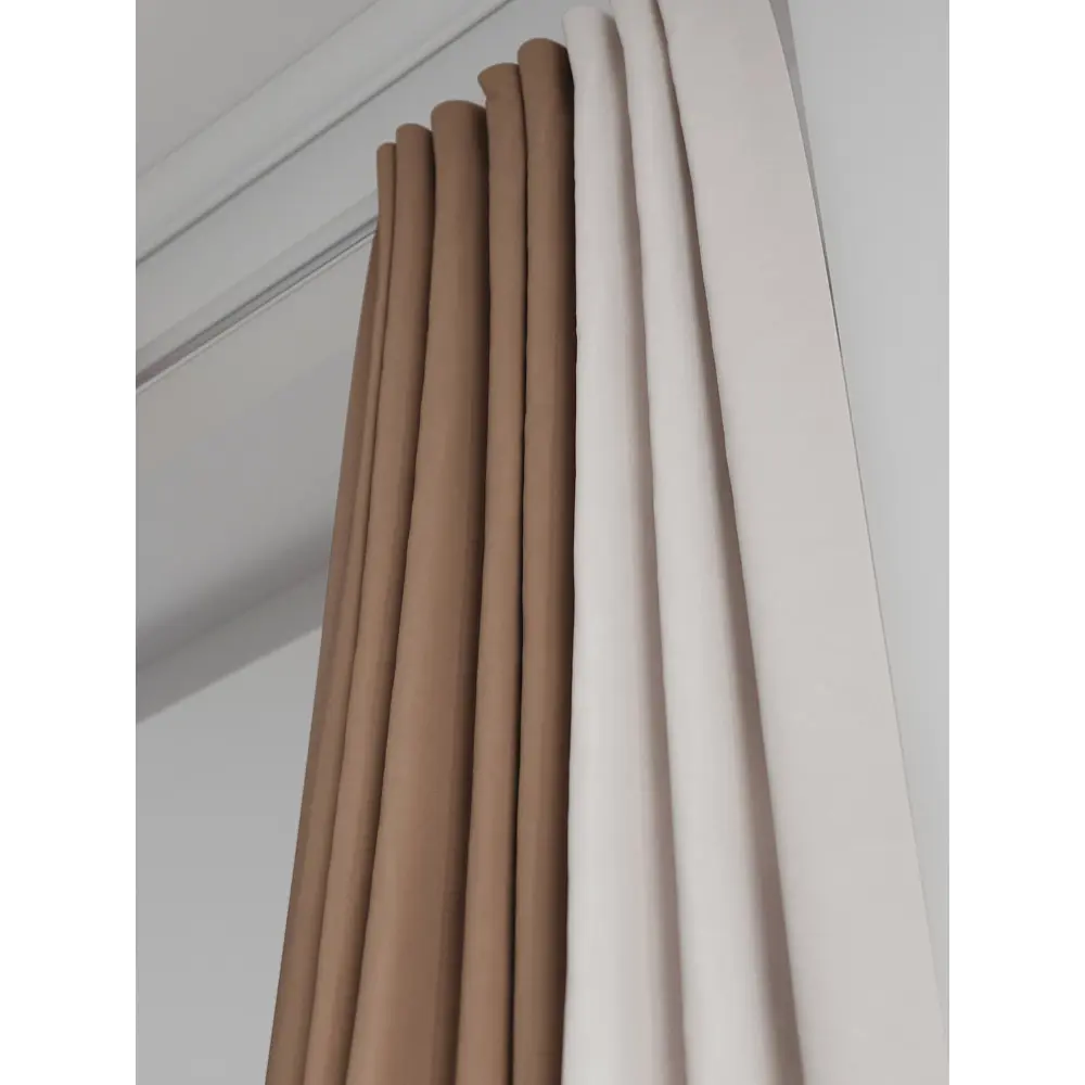 Фото 5 Комплект штор на шторной ленте AT Home Нобиус-120 145x290 см цвет темно-бежевый Фото 5 Комплект штор на шторной ленте AT Home Нобиус-120 145x290 см цвет темно-бежевый