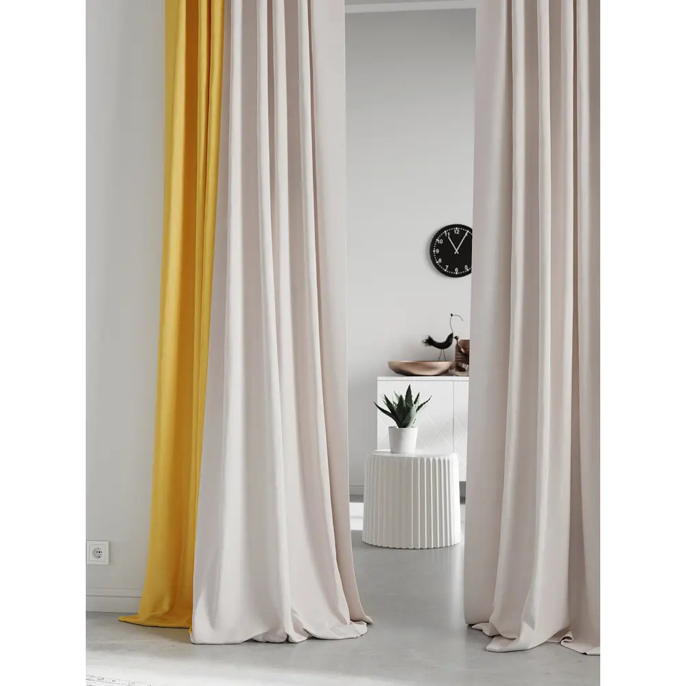 Фото 3 Комплект штор на шторной ленте AT Home Нобиус-131 145x290 см цвет слоновая кость