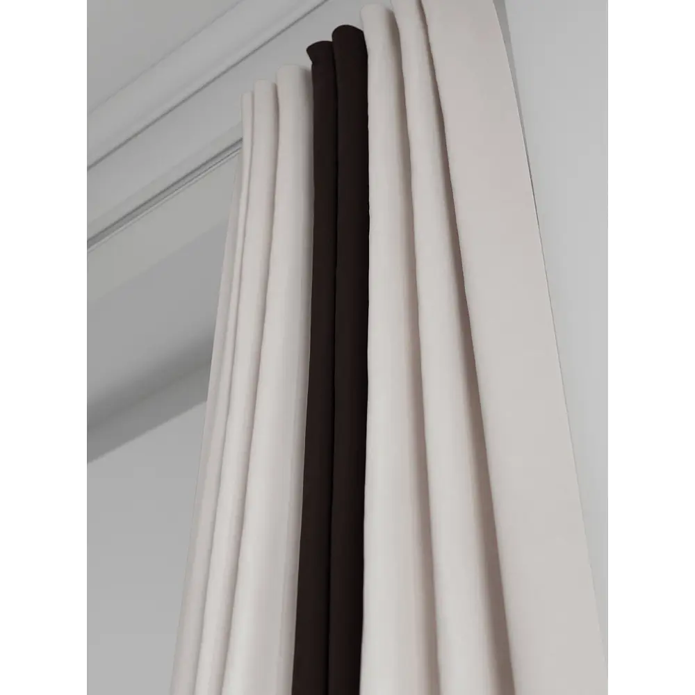 Фото 5 Комплект штор на шторной ленте AT Home Нобиус-44 145x270 см цвет бежевый