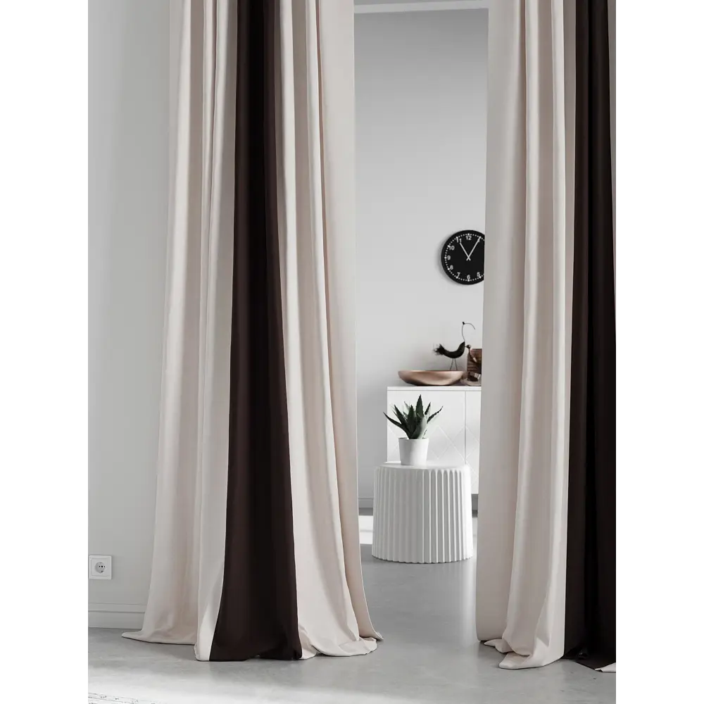 Фото 3 Комплект штор на шторной ленте AT Home Нобиус-44 145x270 см цвет бежевый