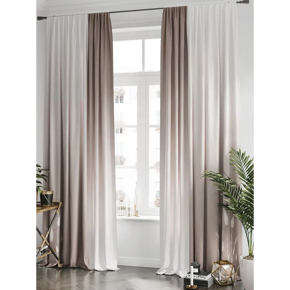 Фото Комплект штор на шторной ленте AT Home Гранвирд 220x250 см цвет белый Фото Комплект штор на шторной ленте AT Home Гранвирд 220x250 см цвет белый