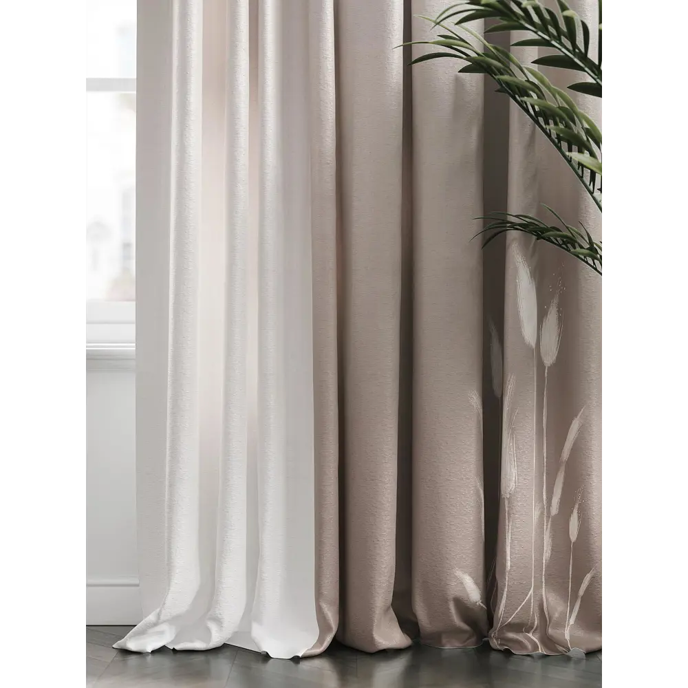 Фото 2 Комплект штор на шторной ленте AT Home Гранвирд 220x250 см цвет белый Фото 2 Комплект штор на шторной ленте AT Home Гранвирд 220x250 см цвет белый