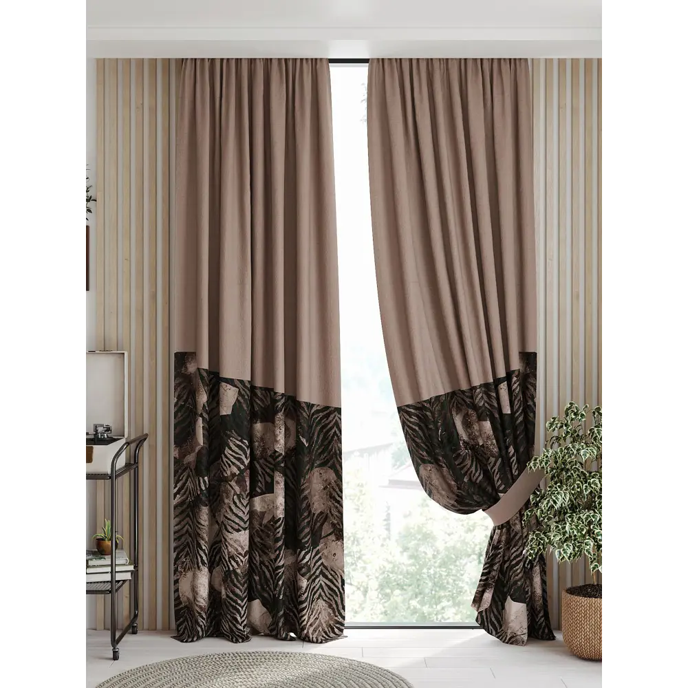 Фото 3 Комплект штор на шторной ленте AT Home Ненсвирс 150x250 см цвет коричневый Фото 3 Комплект штор на шторной ленте AT Home Ненсвирс 150x250 см цвет коричневый
