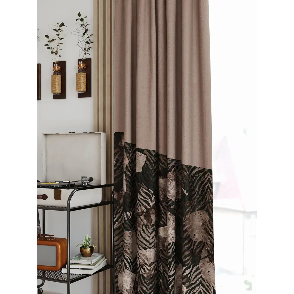 Фото 2 Комплект штор на шторной ленте AT Home Ненсвирс 150x250 см цвет коричневый Фото 2 Комплект штор на шторной ленте AT Home Ненсвирс 150x250 см цвет коричневый