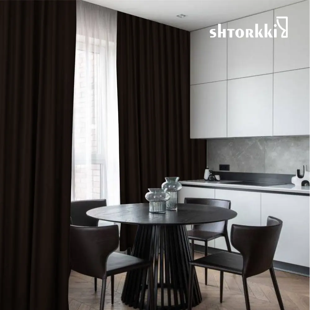 Фото 6 Комплект штор Shtorkki бархат Brown 175x256 см 2 шт
