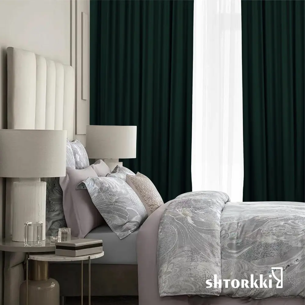 Фото 10 Комплект штор Shtorkki бархат Green 200x256 см 2 шт