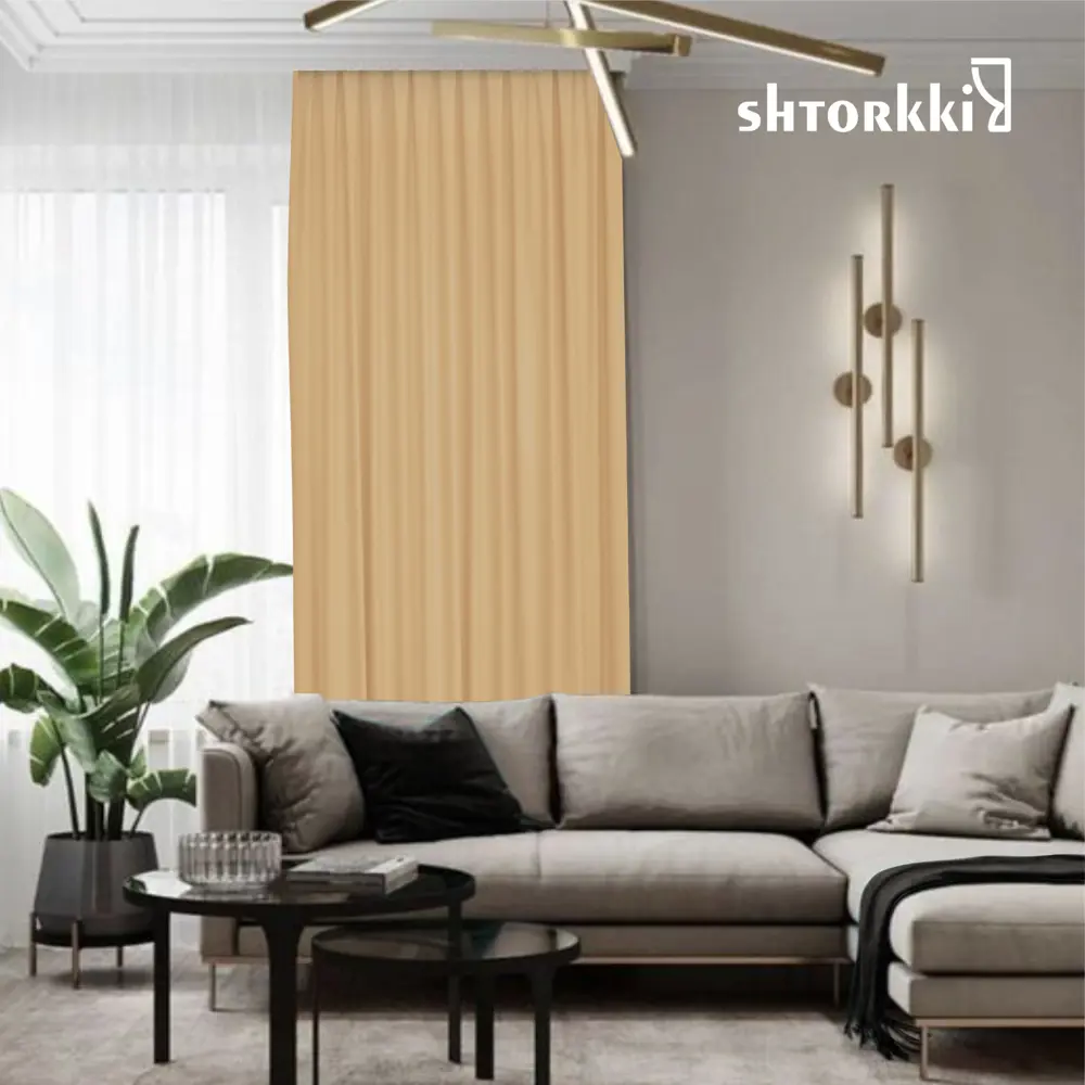 Фото 9 Комплект штор Shtorkki бархат Sand 200x285 см 2 шт