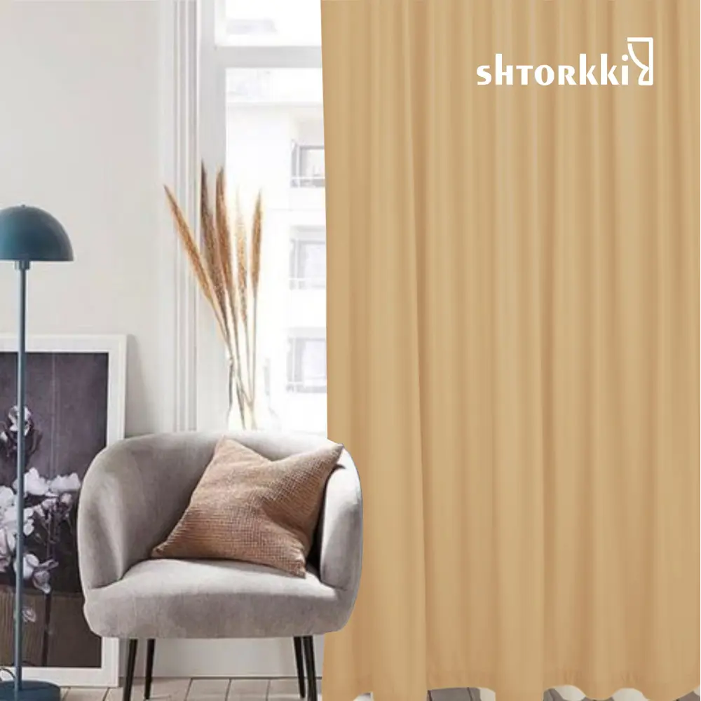 Фото 12 Комплект штор Shtorkki бархат Sand 200x285 см 2 шт