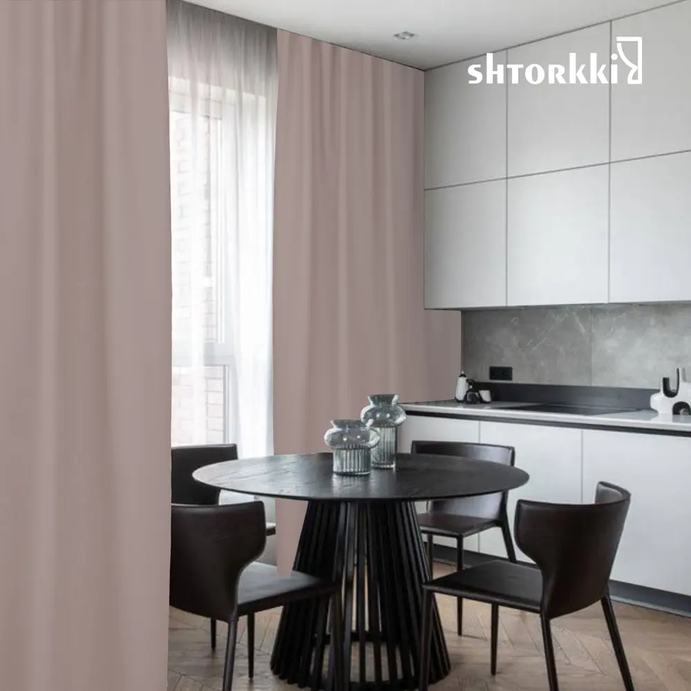 Фото 11 Комплект штор на шторной ленте Shtorkki Блэкаут Pink 400x260 см цвет розовая земля Фото 11 Комплект штор на шторной ленте Shtorkki Блэкаут Pink 400x260 см цвет розовая земля