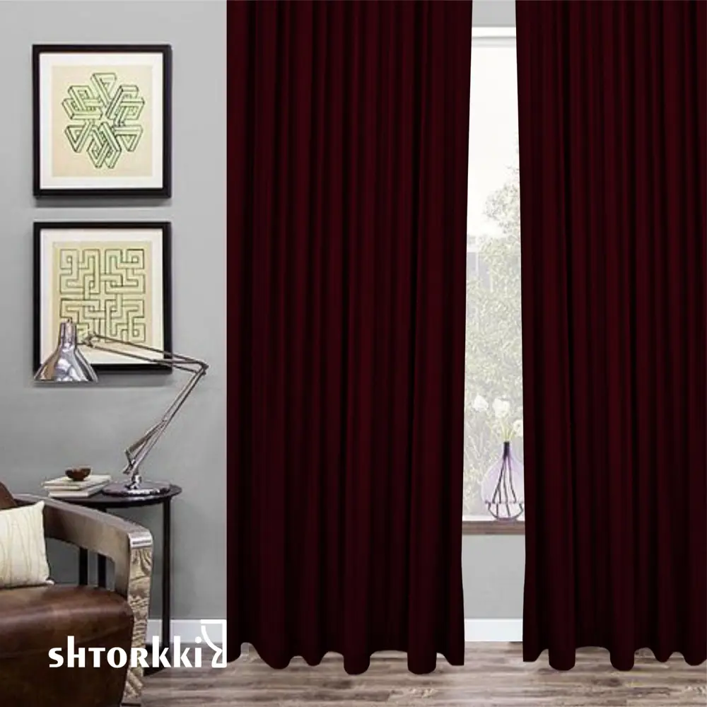 Фото 3 Комплект штор Shtorkki бархат Burgundy 95x315 см 2 шт
