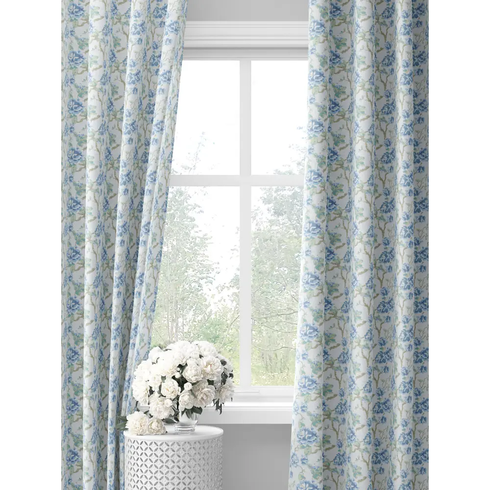 Фото Комплект штор на шторной ленте Decoracion Летняя прохлада 145x275 см цвет белый голубой Фото Комплект штор на шторной ленте Decoracion Летняя прохлада 145x275 см цвет белый голубой