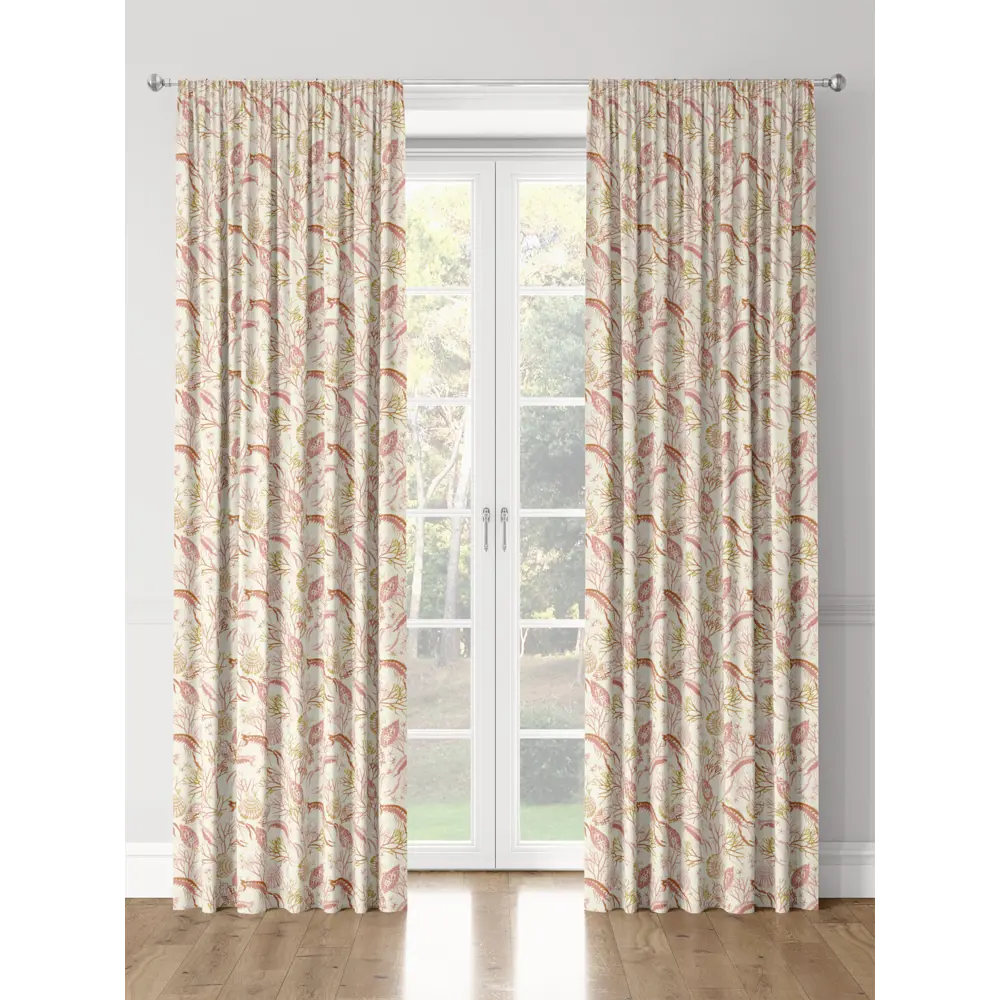 Фото 3 Комплект штор на шторной ленте Decoracion На морском дне 145x275 см цвет бежевый розовый Фото 3 Комплект штор на шторной ленте Decoracion На морском дне 145x275 см цвет бежевый розовый