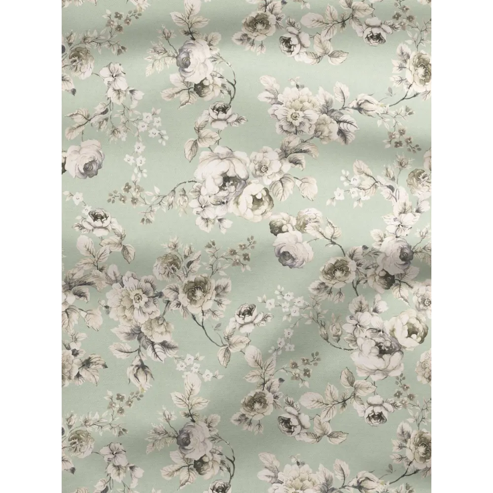 Фото 2 Комплект штор на шторной ленте Decoracion Утонченные розы 145x275 см цвет мятный Фото 2 Комплект штор на шторной ленте Decoracion Утонченные розы 145x275 см цвет мятный